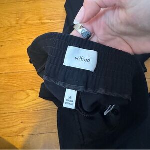 ARITZIA Wilfred Black Pull-On Elastic Waist Effortless Trousers